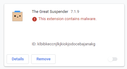 Se ha encontrado malware en la extensión «The Great Suspender» para Chrome